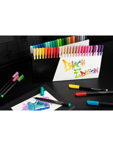 FC116454,Brush pens black edition set 50 culori faber-castell