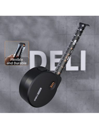 DLEHT8316,Ruleta otel 3m*16mm home series neagra deli