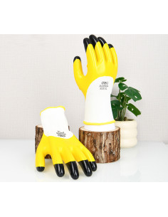 DLEDL521024,Manusi protectie pereche 2 buc textil + nitril galben- negru xl deli 2
