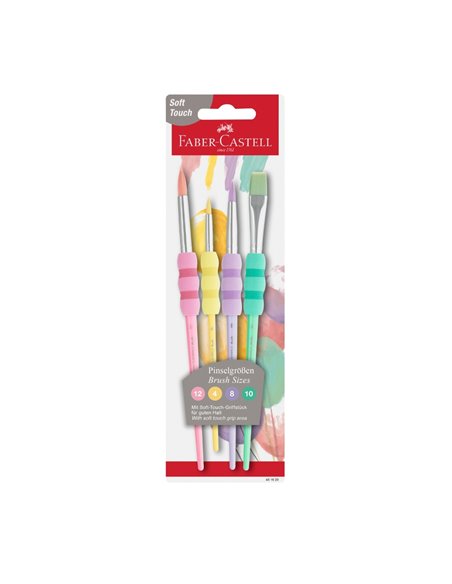 Set 4 pensule Faber-Castell FC481620, Soft touch pastel 