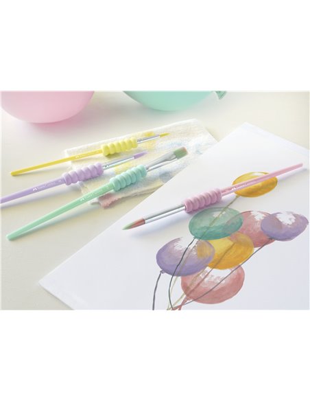 Set 4 pensule Faber-Castell FC481620, Soft touch pastel 