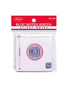 Bloc notes adeziv Daco ( Post-it ) BN100M, 76×76 mm, Mov pastel