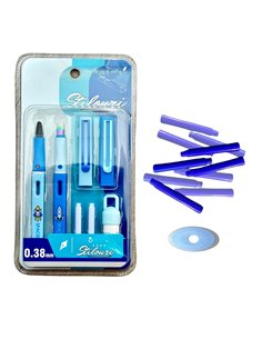 Set 2 stilouri cu cerneala termosensibila + 10 rezerve si radiera, Motiv space