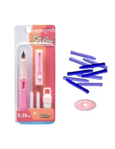 Set stilou cu cerneala termosensibila + 10 rezerve si radiera, Motiv girl