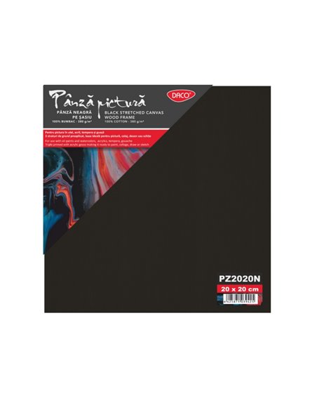 Panza pictura neagra pe sasiu 20x20cm DACO pz2020n