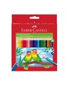 Creioane Colorate Eco Faber-Castell FC120524 Triunghiulare + Ascutitoare, 24 culori