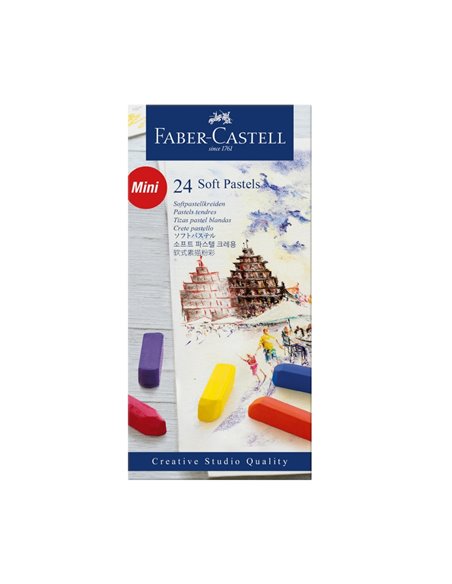 Creioane Colorate Faber-Castell FC128224 Pastel Soft Mini, 24 culori