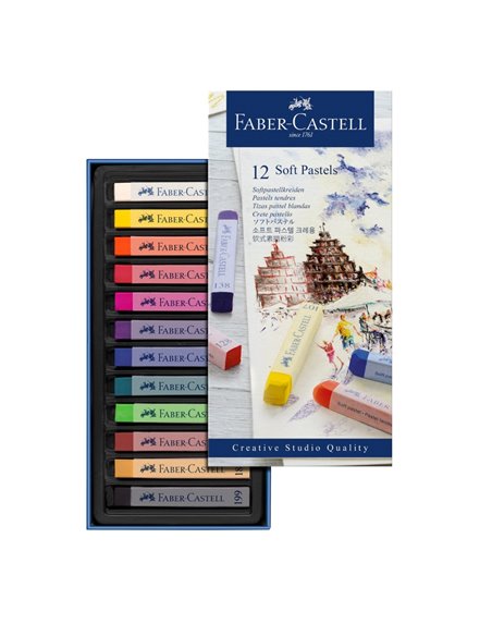 Creioane colorate Faber-Castell FC128312 Pastel Soft, 12 culori Creioane colorate Faber-Castell FC128312 Pastel Soft, 12 culori