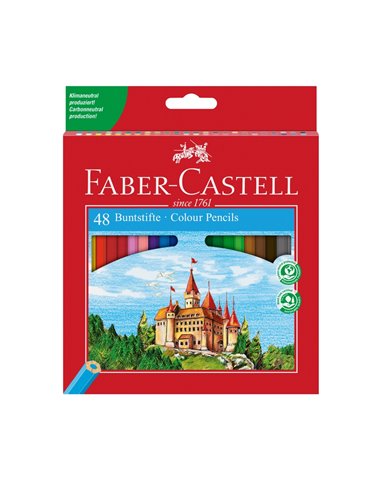 Creioane Colorate Eco Faber-Castell FC120148, 48 culori