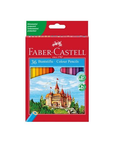 Creioane Colorate Eco FABER-CASTELL FC120136, 36 culori