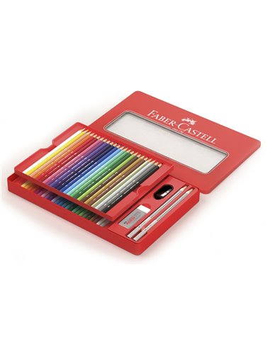 Creioane Colorate Faber-Castell, 48 Culori + 4 Accesorii, Cutie Metal Creioane Colorate Faber-Castell, 48 Culori + 4 Accesorii, Cutie Metal