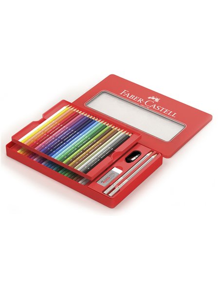Creioane Colorate Faber-Castell, 48 Culori + 4 Accesorii, Cutie Metal Creioane Colorate Faber-Castell, 48 Culori + 4 Accesorii, Cutie Metal