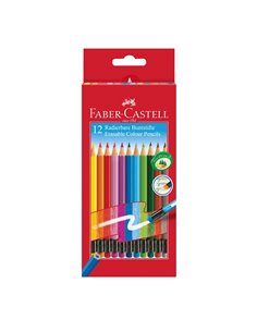 Creioane Colorate Eco FABER-CASTELL FC116612, 12 Culori + Guma