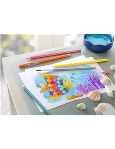 Creioane Colorate Acuarela FABER-CASTELL FC114413, 12 Buc + pensula 2