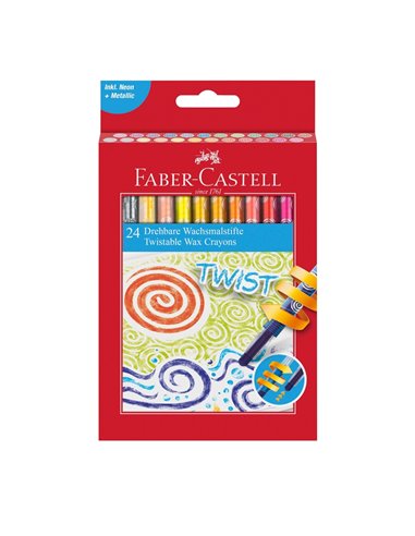 Creioane cerate retractabile FABER-CASTELL 24 culori Creioane cerate retractabile FABER-CASTELL 24 culori