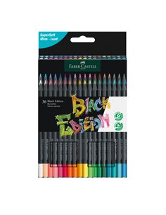 Creioane colorate FABER-CASTELL FC116436, 36 culori, Black Edition
