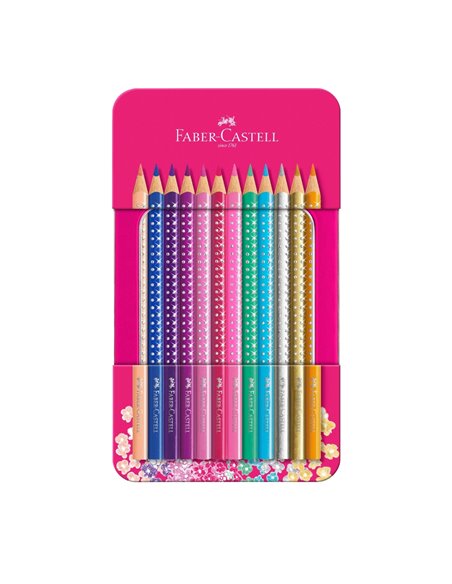 Set cadou 12 creioane colorate Faber-Castell FC201737, Sparkle
