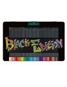 Creioane colorate FABER-CASTELL FC116437 in cutie din metal, 36 culori, Black Edition