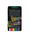 Creioane colorate FABER-CASTELL FC116413 in cutie de metal, 12 culori, Black Edition