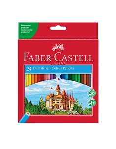Creioane colorate FABER-CASTELL FC120124, 24 culori