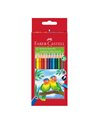 Creioane colorate triunghiulare FABER-CASTELL FC120523, 12 culori + ascutitoare