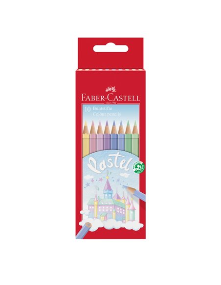 Creioane colorate pastel FABER-CASTELL FC111211, 10 culori