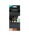 Creioane colorate FABER-CASTELL FC116414, 12 culori skin tones black edition