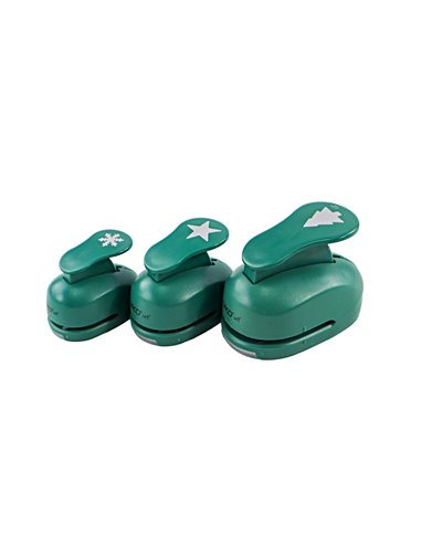 Set 3 perforatoare Hobby Daco PF3C, Motiv Craciun