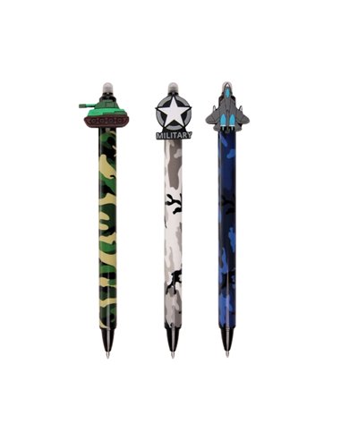 Set 3 pixuri cu cerneala termosensibila Cresco, Motiv army