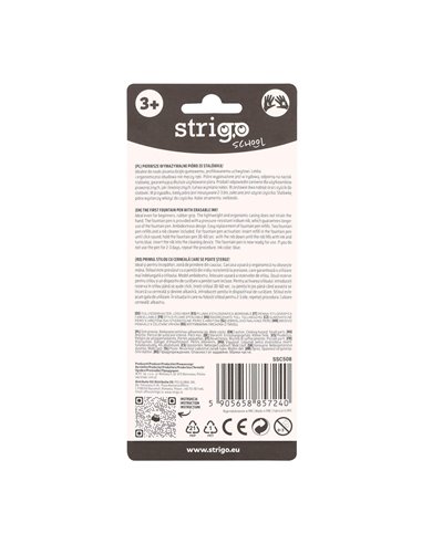 Stilou Strigo cu cerneala termosensibila, stergere prin frictiune, Motiv Capybara, Roz