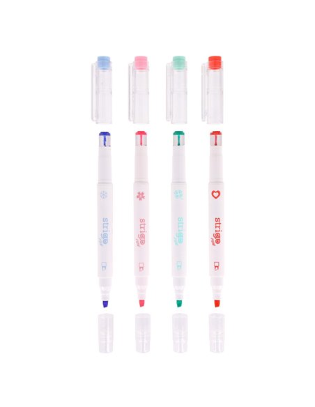 Set 4 evidentiatoare 2 in 1 cu stampila Strigo SSC490, Motiv panda