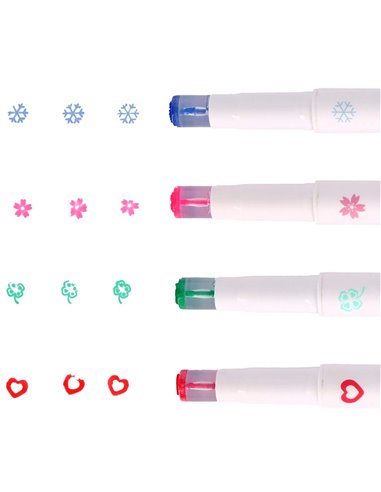 Set 4 evidentiatoare 2 in 1 cu stampila Strigo SSC490, Motiv panda