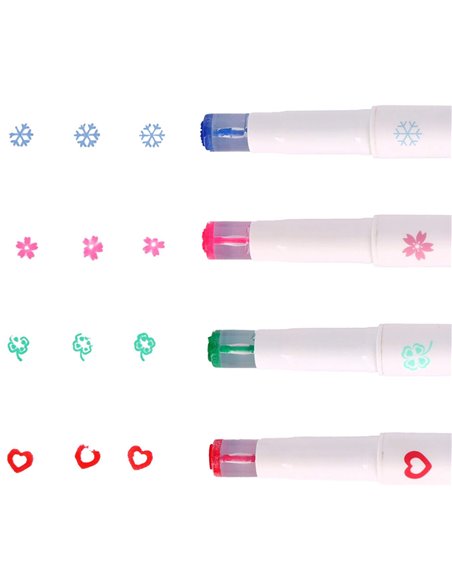 Set 4 evidentiatoare 2 in 1 cu stampila Strigo SSC490, Motiv panda