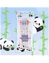 Set 4 evidentiatoare 2 in 1 cu stampila Strigo SSC490, Motiv panda