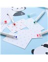 Set 4 evidentiatoare 2 in 1 cu stampila Strigo SSC490, Motiv panda