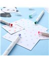 Set 4 evidentiatoare 2 in 1 cu stampila Strigo SSC490, Motiv panda