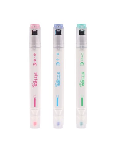 Set 3 evidentiatoare 2 in 1 cu stampila Strigo SSC491, Motiv capybara