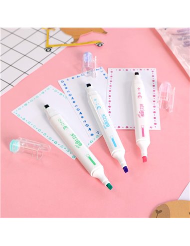 Set 3 evidentiatoare 2 in 1 cu stampila Strigo SSC491, Motiv capybara