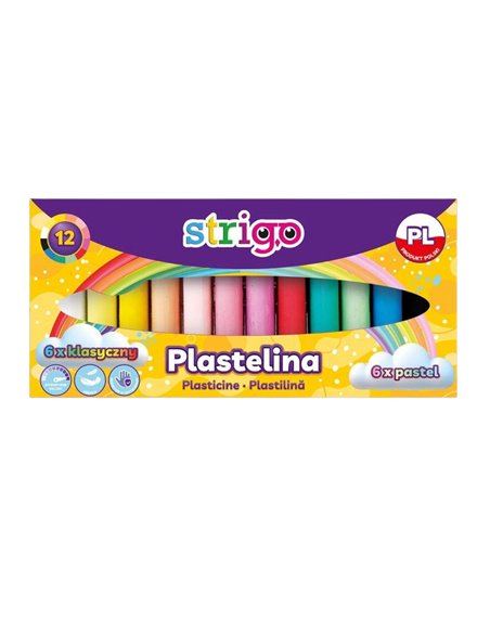 Plastilina Strigo SSC333, 12 culori ( 6 clasice + 6 pastel ) Plastilina Strigo SSC333, 12 culori ( 6 clasice + 6 pastel )