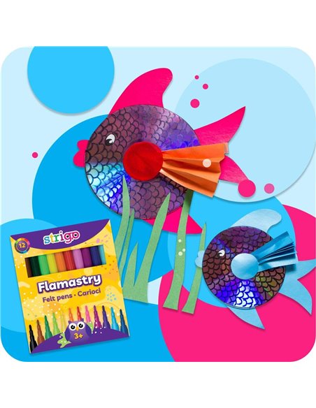 Carioci lavabile Strigo SSC007, 12 culori