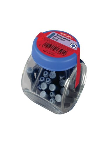 Patroane Cerneala Mici Herlitz -  Set 50 Buc/Borcan - Albastru
