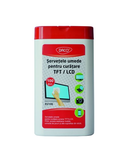 Servetele curatare ecran TFT/LCD Daco SV100, 100 bucati