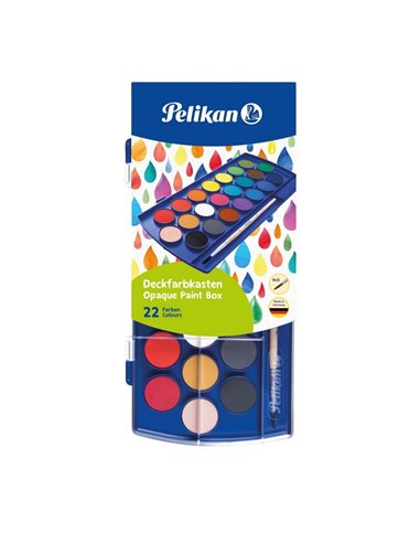 Acuarele Pelikan, 21 Culori + 1 Pastila Alba + Pensula
