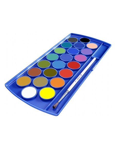 Acuarele Pelikan, 21 Culori + 1 Pastila Alba + Pensula Acuarele Pelikan, 21 Culori + 1 Pastila Alba + Pensula