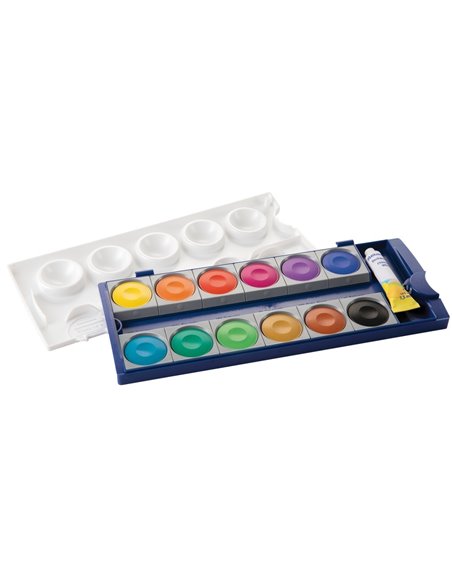 Acuarele Pelikan, 12 Culori, Detasabile + Alb De Zinc Acuarele Pelikan, 12 Culori, Detasabile + Alb De Zinc