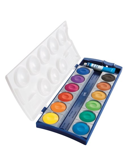 Acuarele Pelikan, 12 Culori, Detasabile + Alb De Zinc Acuarele Pelikan, 12 Culori, Detasabile + Alb De Zinc