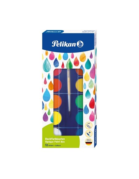 Acuarele Pelikan, 12 Culori + Alb De Zinc + Pensula