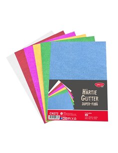 Hartie glitter super-fina A4 Daco CN272, 6 culori