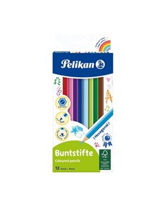 Set 12 creioane colorate Pelikan Lacuite, Varf 30 mm