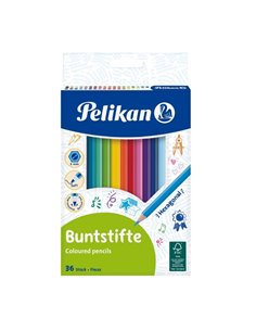 Creioane Colorate Pelikan Lacuite, Sectiune Hexagonala, 36 culori